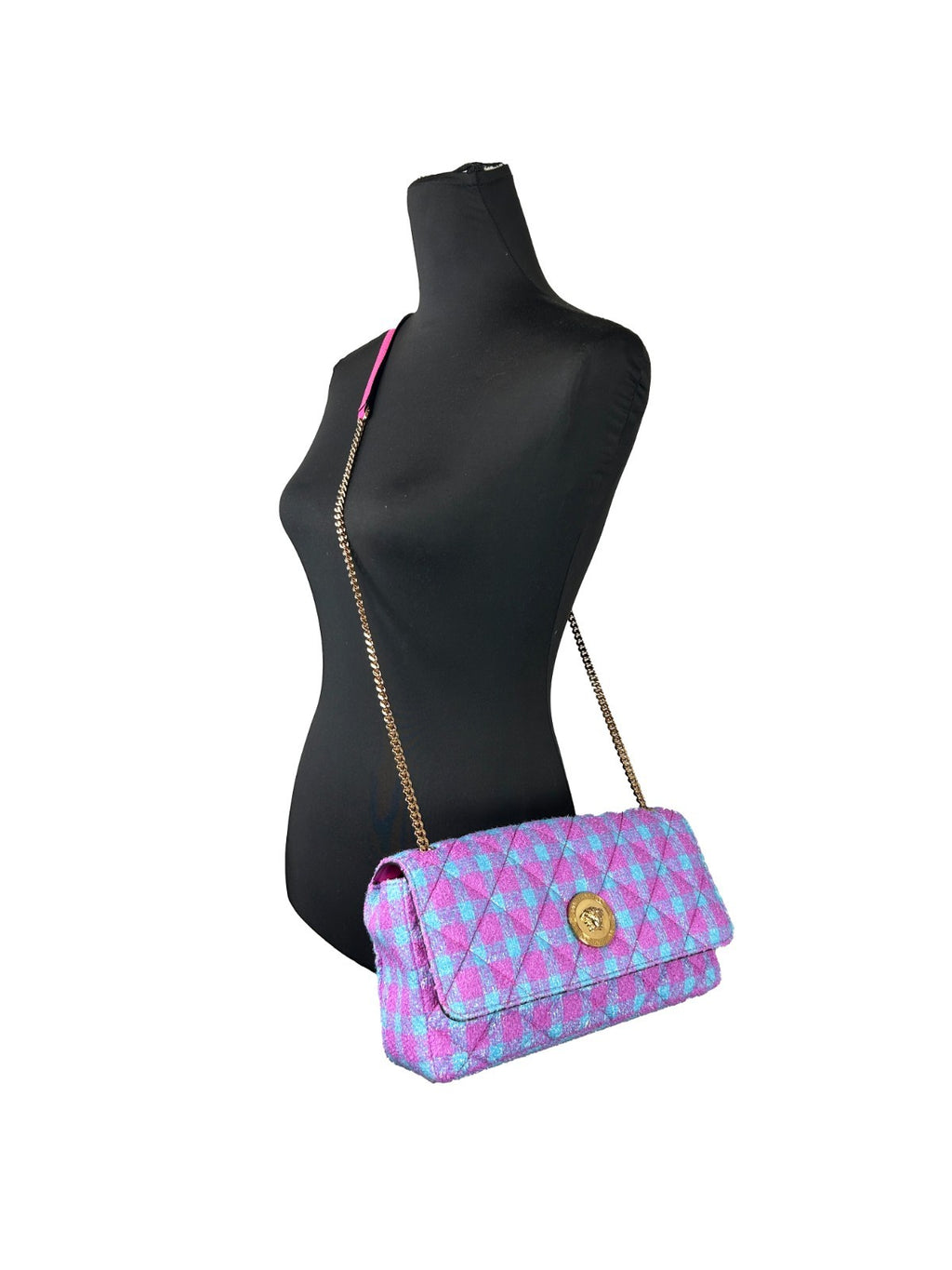Versace Wool Lurex Medium Shoulder Crossbody Bag - Luxury Boutique Co