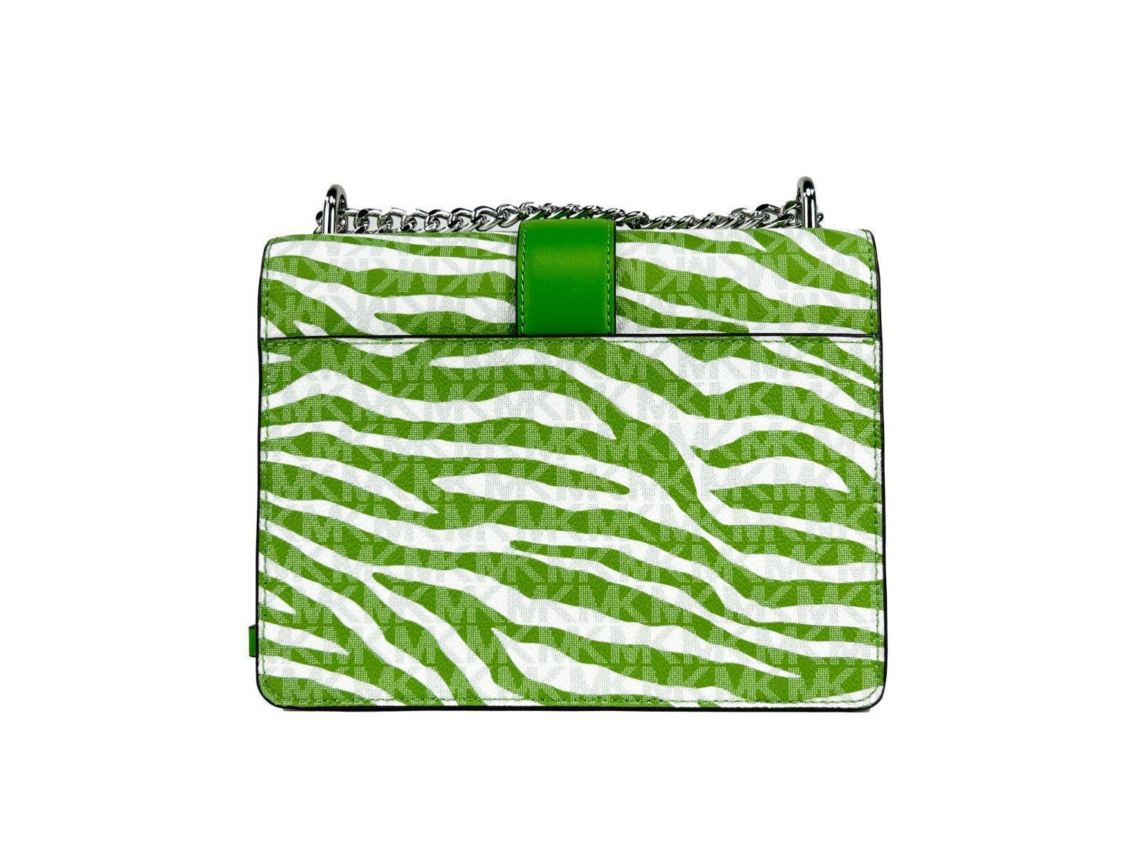 Michael Kors Greenwich Small Print Logo Crossbody Tote Chain Bag Jungle Green $498 - Luxury Boutique Co