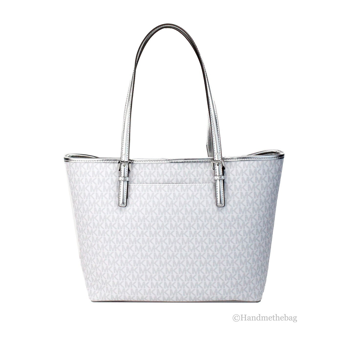 Michael Kors Jet Set Travel Girls Medium Signature Carryall Tote White MK - Luxury Boutique Co