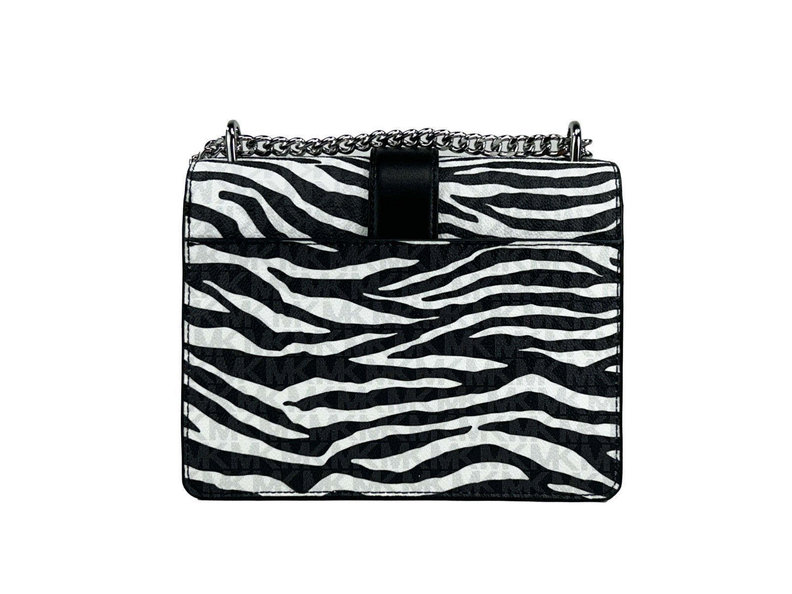 Michael Kors Greenwich Small Print Logo Crossbody Tote Chain Bag Black/White $498 - Luxury Boutique Co