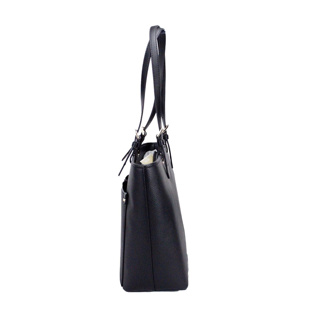 Michael Kors Womens Jet Set Travel Medium Double Pocket Tote Black/SIlver 35F3GTVT8B-001 - Luxury Boutique Co
