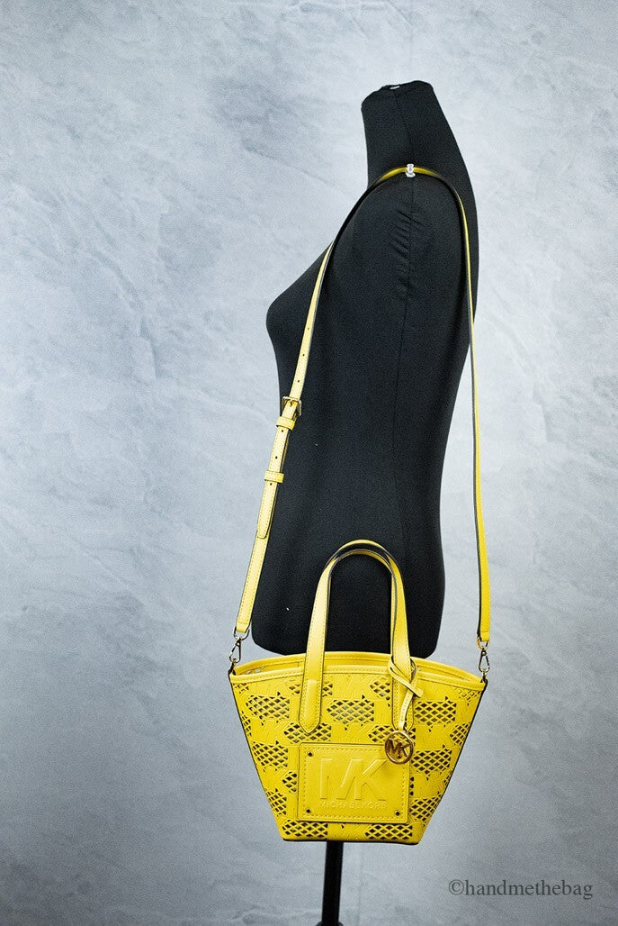 Michael Kors Kimber Small Daffodil Leather 2-In-1 Zip Tote Messenger Bag Purse - Luxury Boutique Co