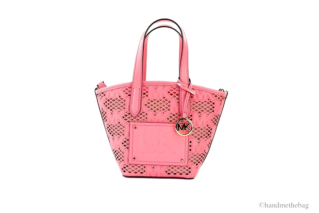 Michael Kors Kimber Small Tea Rose Leather 2-In-1 Zip Tote Messenger Bag Purse - Luxury Boutique Co
