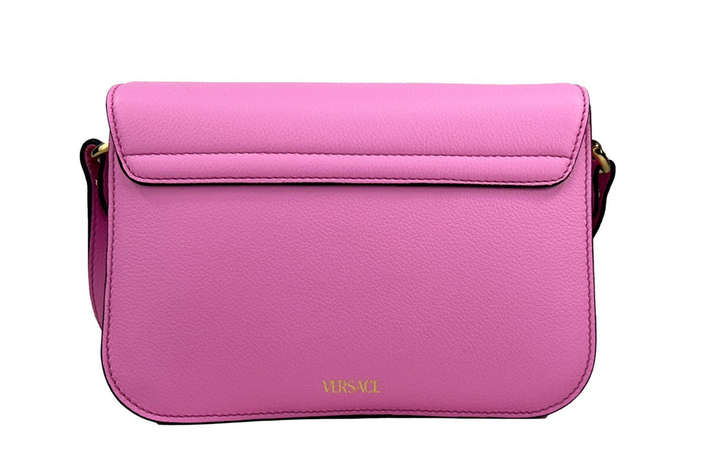 Versace La Medusa Pink Leather Shoulder Crossbody Bag Purse - Luxury Boutique Co