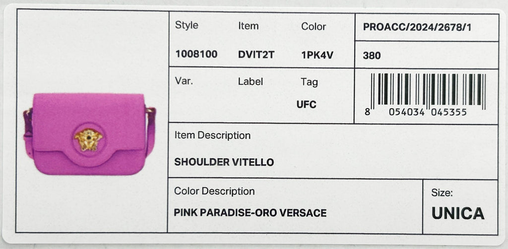 Versace La Medusa Pink Leather Shoulder Crossbody Bag Purse - Luxury Boutique Co