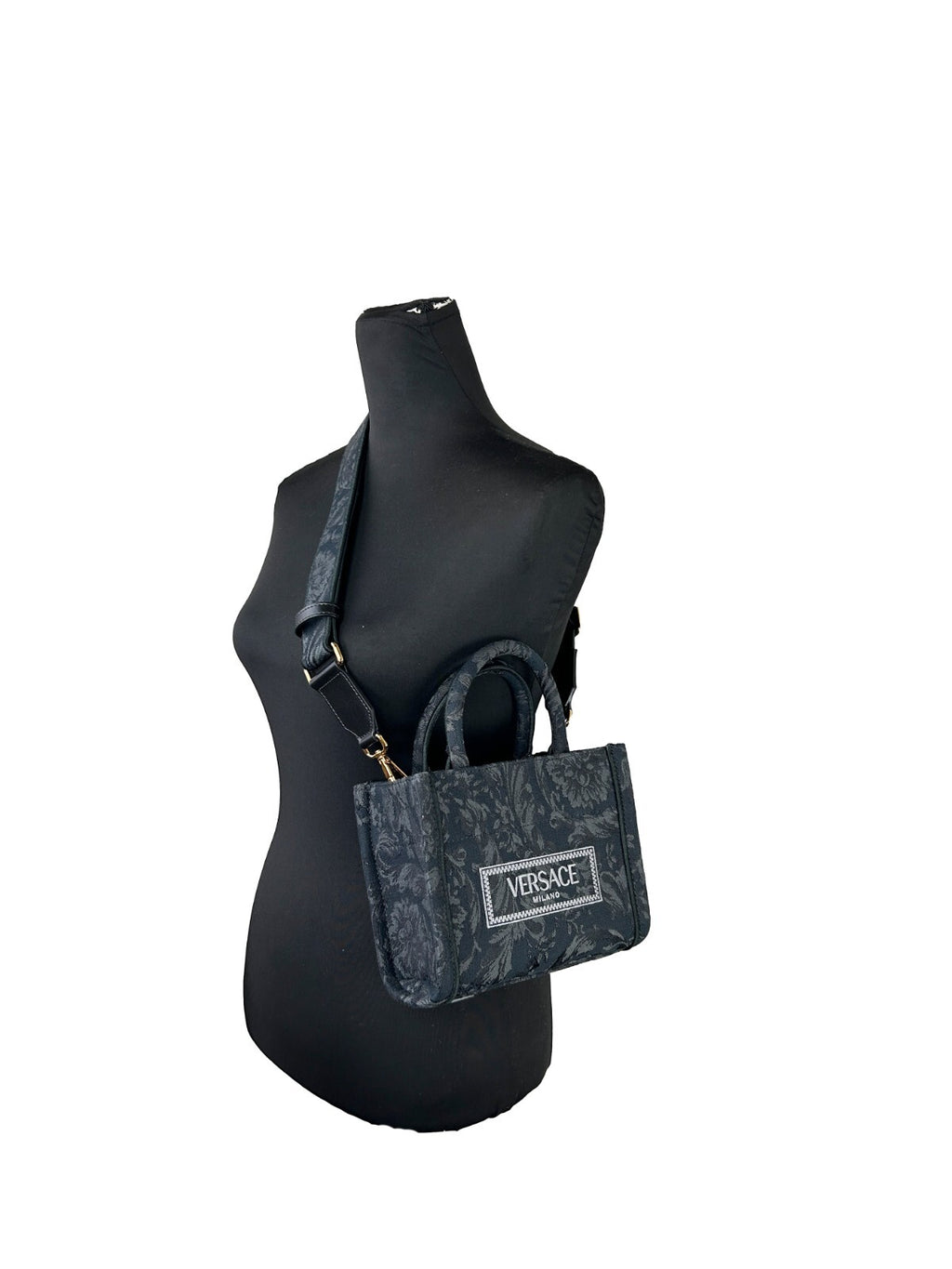 Versace Women'S 'Extra Small Athena' Shopping Bag Black - Luxury Boutique Co