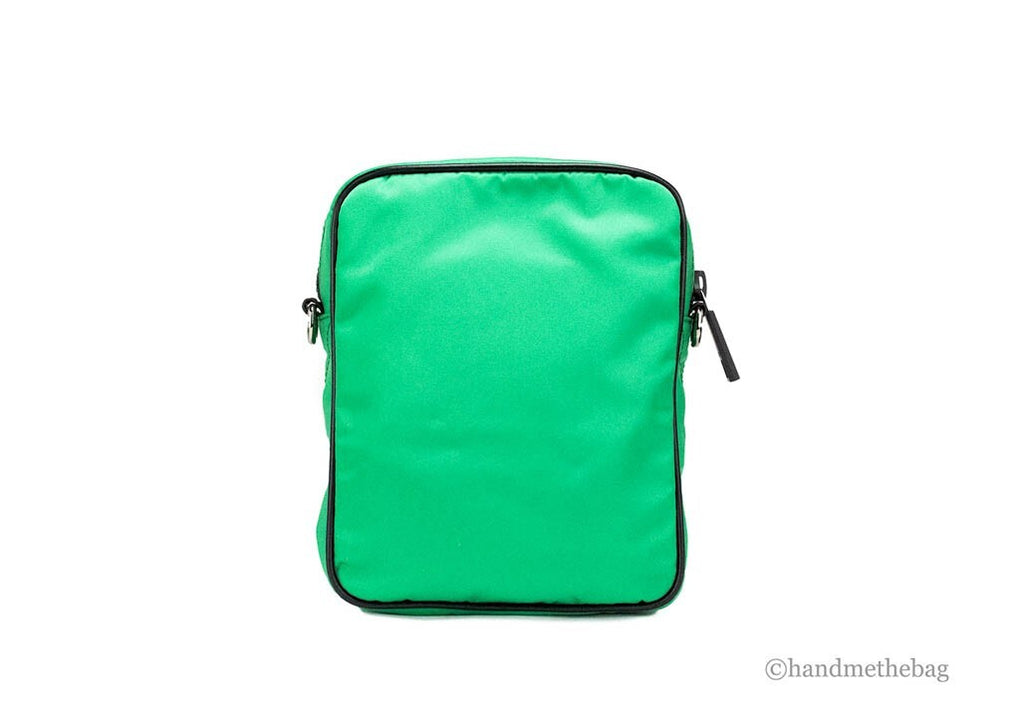 Versace Small Bright Green Nylon Fabric Medusa Crossbody Messenger Bag Purse - Luxury Boutique Co