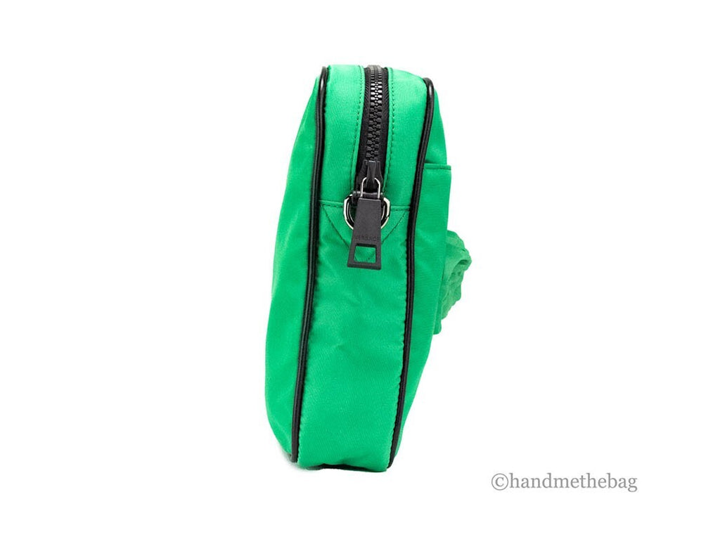 Versace Small Bright Green Nylon Fabric Medusa Crossbody Messenger Bag Purse - Luxury Boutique Co