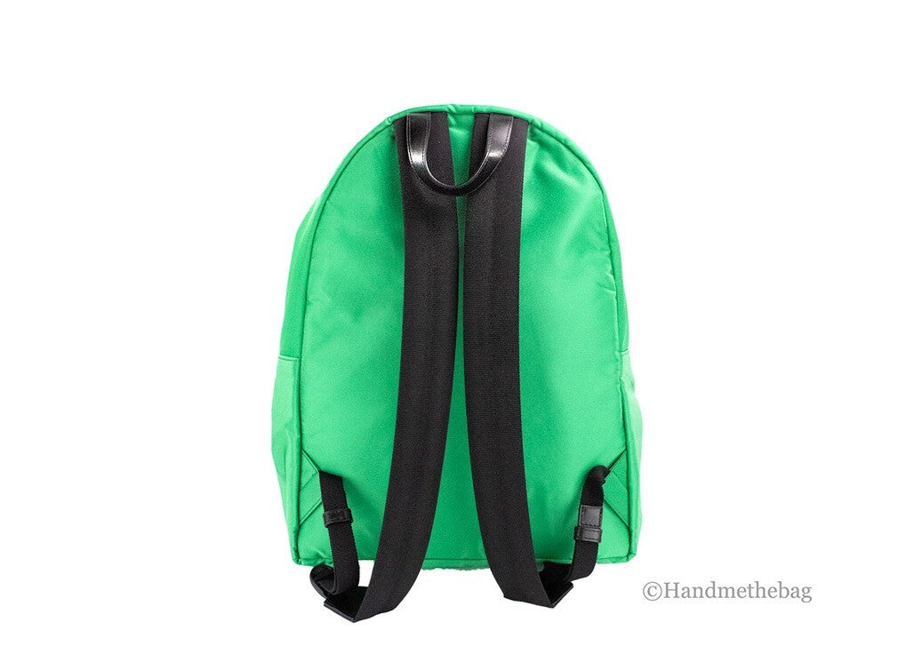 Versace Large Bright Green Nylon Fabric Medusa Shoulder Backpack Bookbag - Luxury Boutique Co