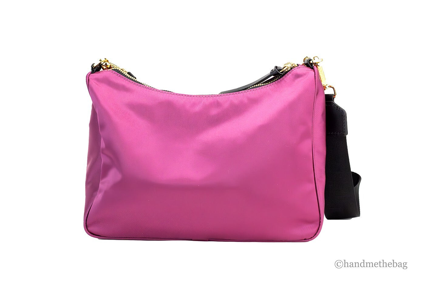 Versace Small Dahlia Nylon Fabric Medusa Pendant Crossbody Shoulder Purse Bag - Luxury Boutique Co