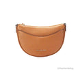Michael Kors Dover Small Luggage Pebbled Leather Half Moon Crossbody Bag Purse - Luxury Boutique Co