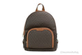 Michael Kors Jaycee Large Brown Signature PVC Shoulder Backpack Bookbag - Luxury Boutique Co