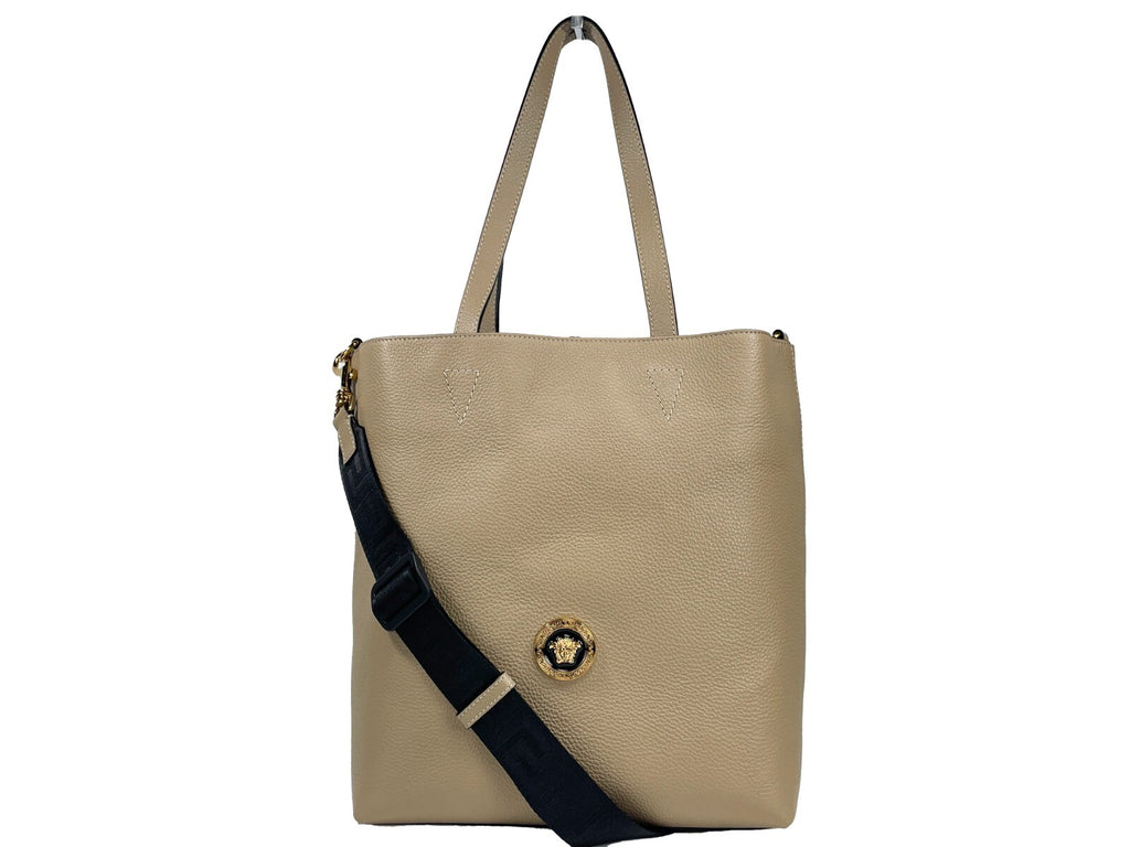 Versace Medusa Large Leather Tote Bag With Pouch - Luxury Boutique Co