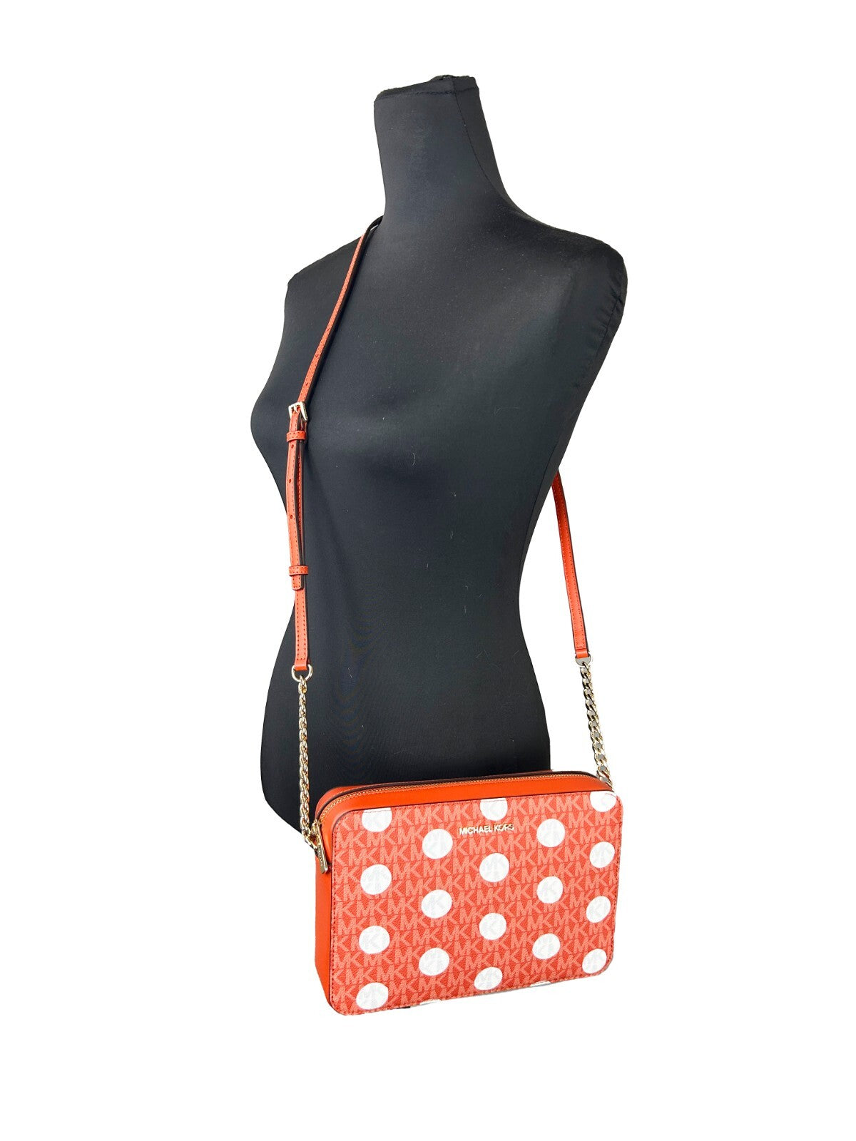 Michael Kors East West Leather Zip Chain Crossbody Bag - Luxury Boutique Co