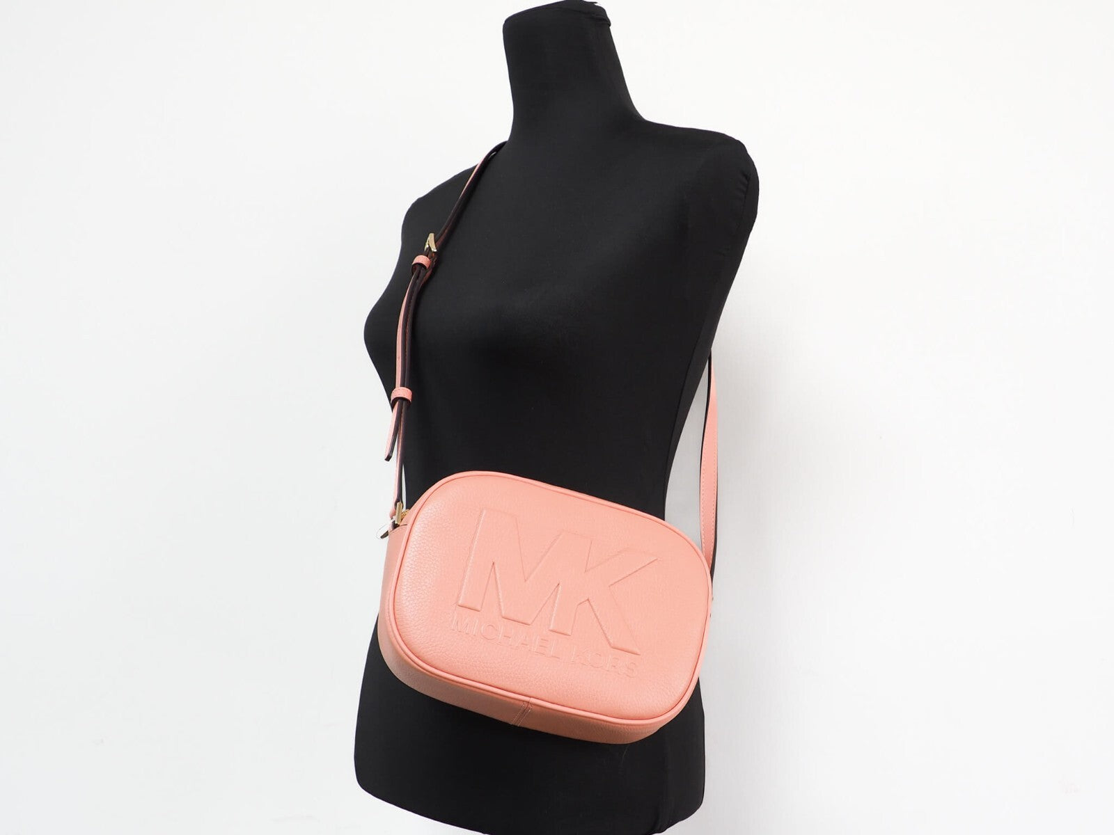Michael Kors Jet Set Travel Medium Sherbert Leather Oval Camera Crossbody Bag - Luxury Boutique Co