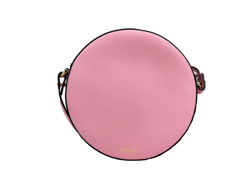 Versace Round Disco Leather Camera Case Crossbody Bag - Luxury Boutique Co