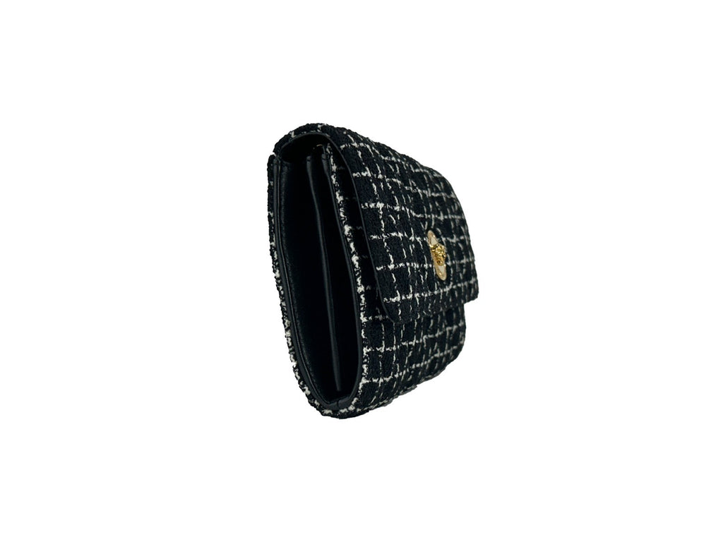 Versace Wallet On A Chain Fabric Black Crossbody Bag - Luxury Boutique Co