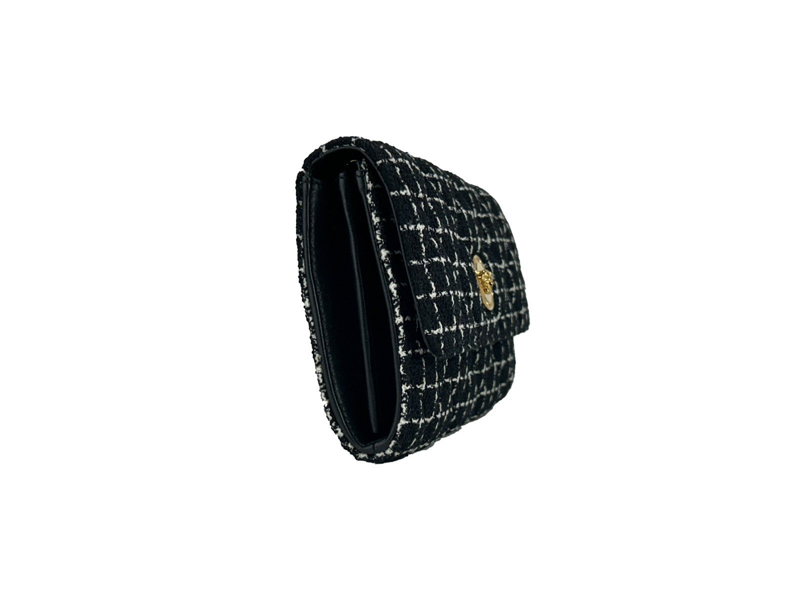 Versace Wallet On A Chain Fabric Black Crossbody Bag - Luxury Boutique Co
