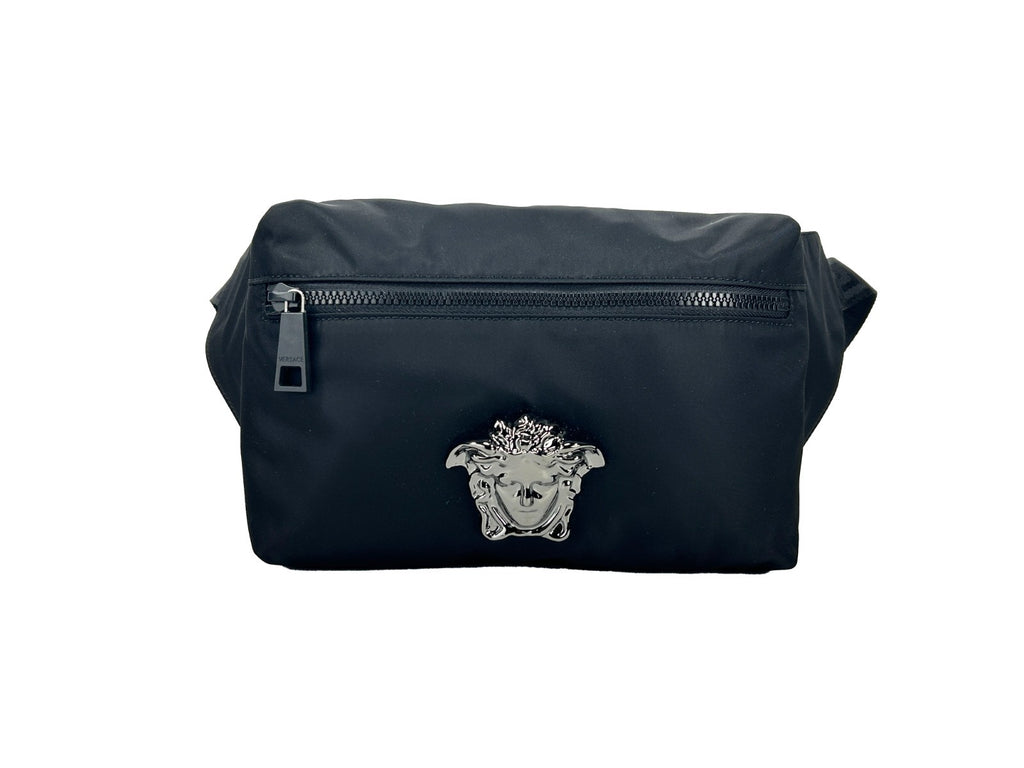 Versace Medusa Black Nylon Belt Bag Waist Fanny Pack Purse - Luxury Boutique Co