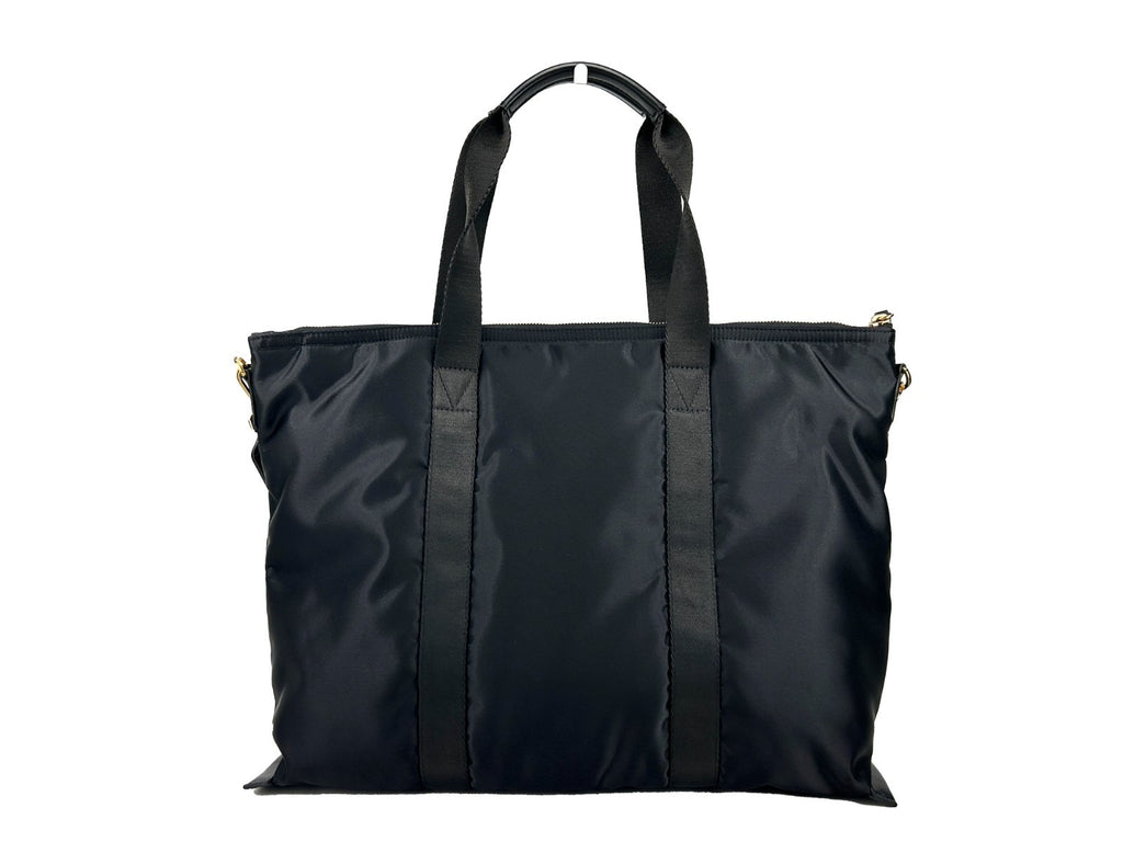 Versace Black Nylon Fabric La Medusa Shoulder Tote Bag - Luxury Boutique Co