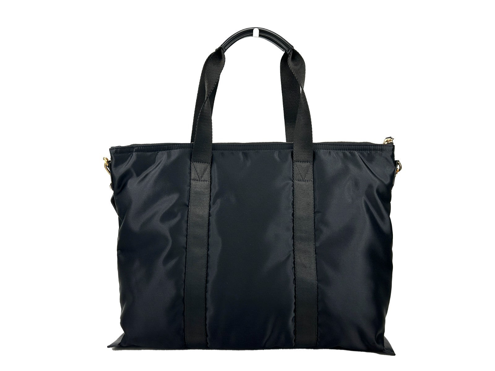 Versace Black Nylon Fabric La Medusa Shoulder Tote Bag - Luxury Boutique Co