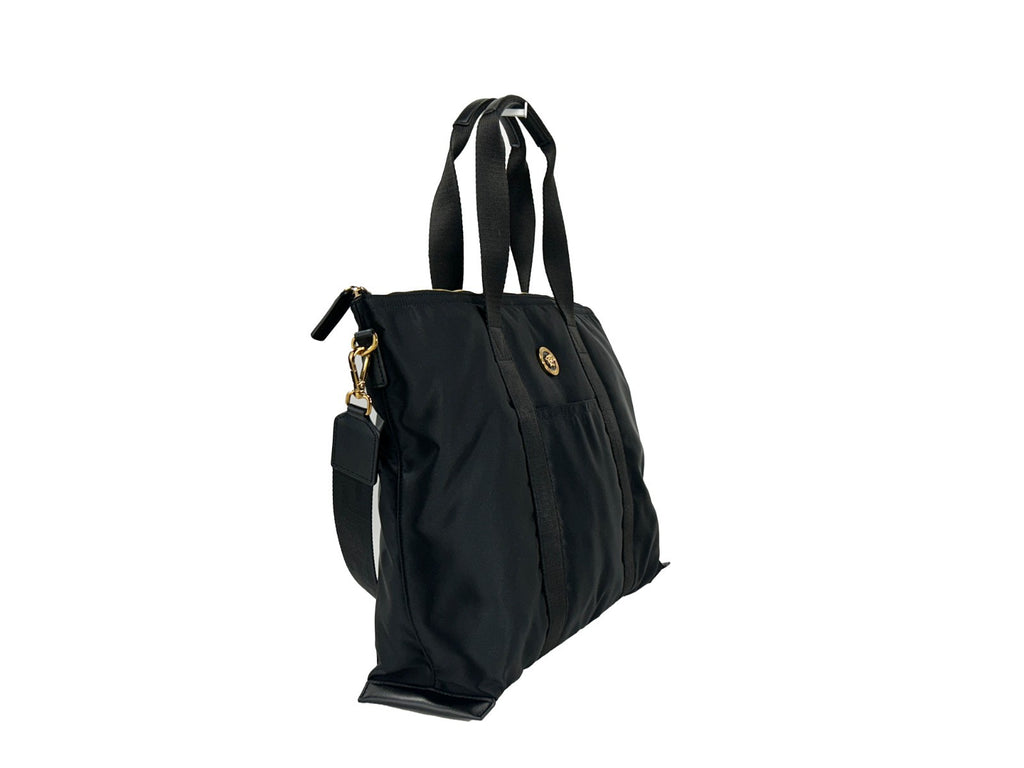 Versace Black Nylon Fabric La Medusa Shoulder Tote Bag - Luxury Boutique Co