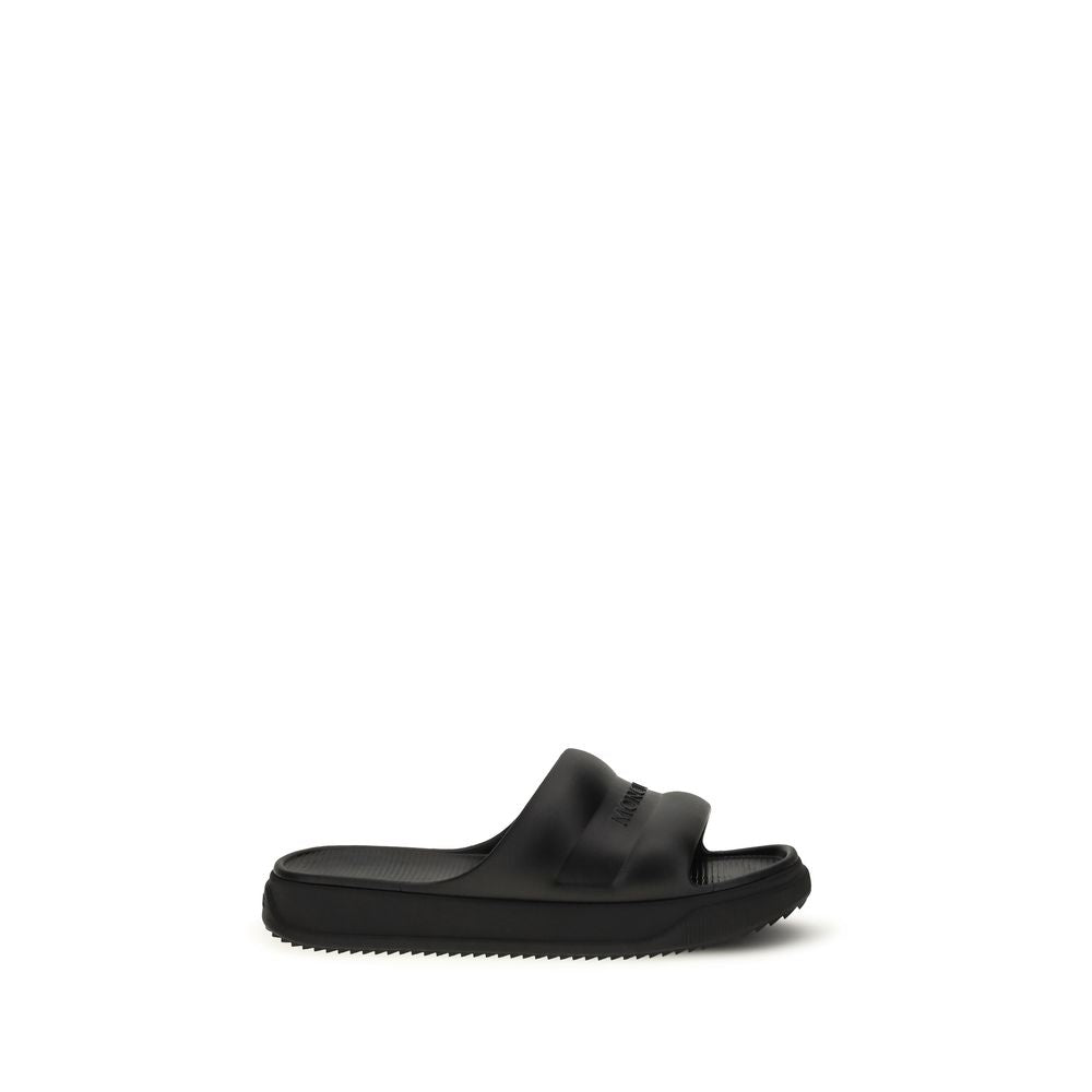 Moncler Black Rubber Flat Sandals - Luxury Boutique Co