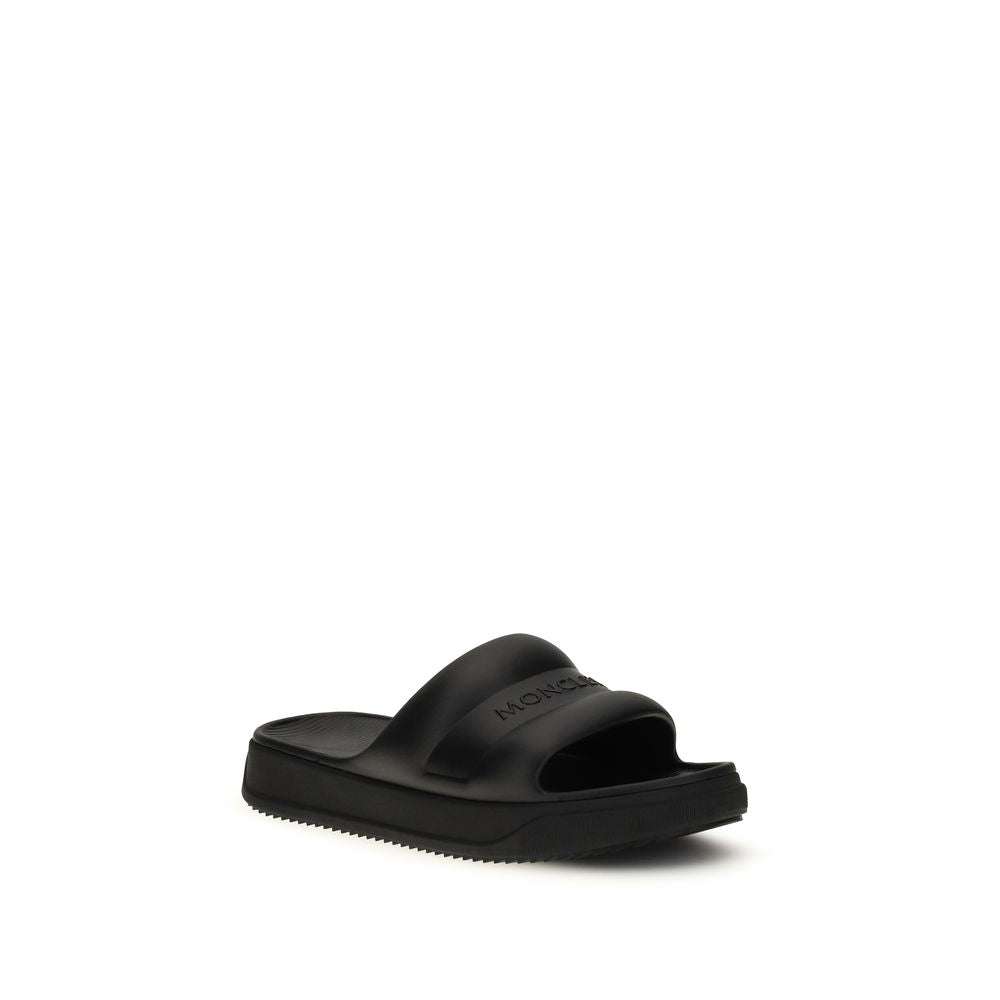 Moncler Black Rubber Flat Sandals - Luxury Boutique Co