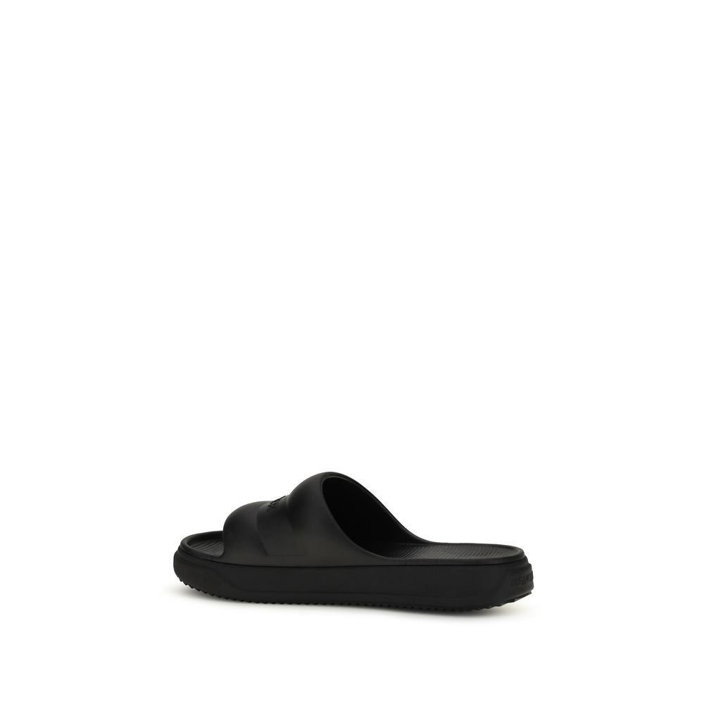 Moncler Black Rubber Flat Sandals - Luxury Boutique Co