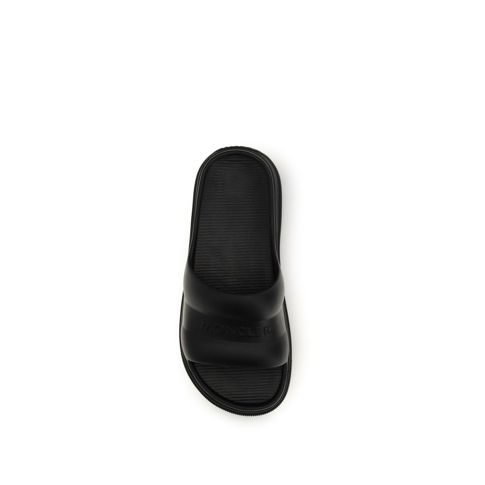 Moncler Black Rubber Flat Sandals - Luxury Boutique Co