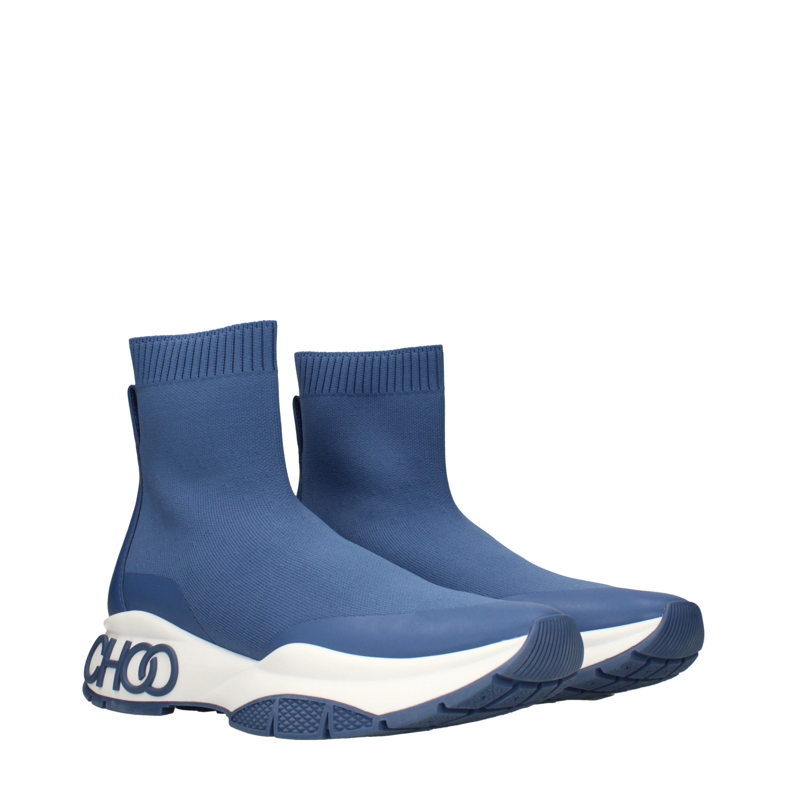Jimmy Choo Blue Fabric Ankle Boots - Luxury Boutique Co