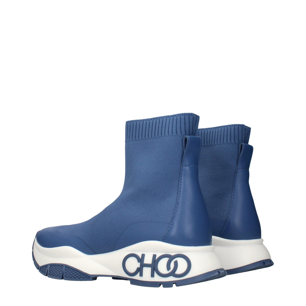 Jimmy Choo Blue Fabric Ankle Boots - Luxury Boutique Co