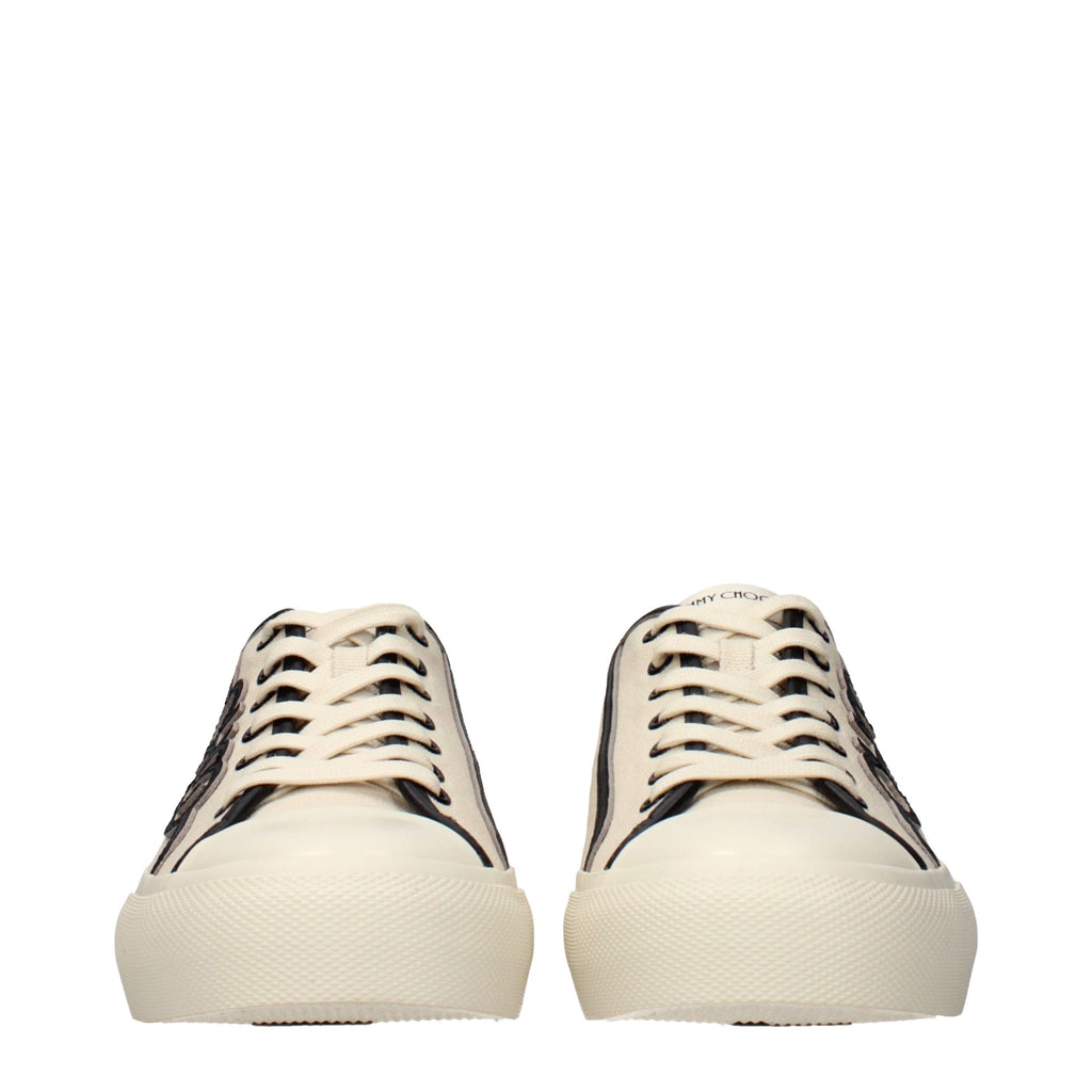 Jimmy Choo Beige Fabric Low Top Sneakers - Luxury Boutique Co