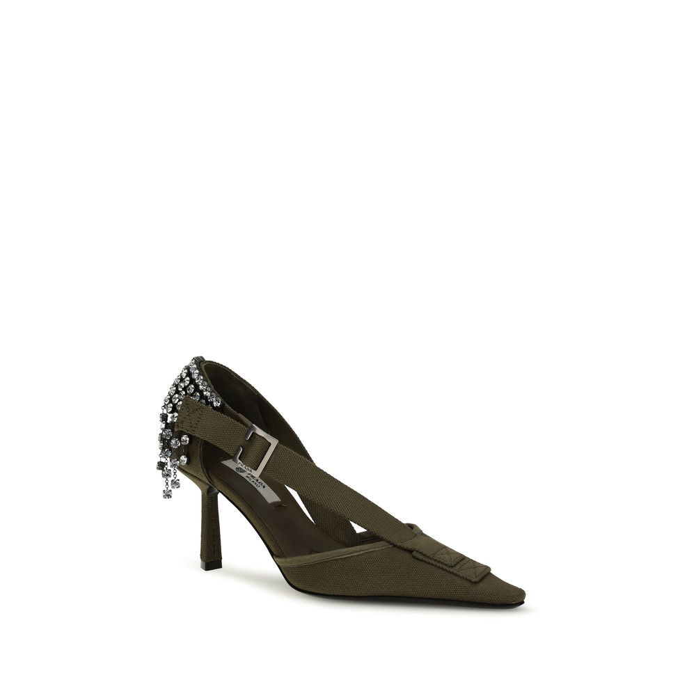 Prada Bicolor Cotton High Heel Pumps - Luxury Boutique Co