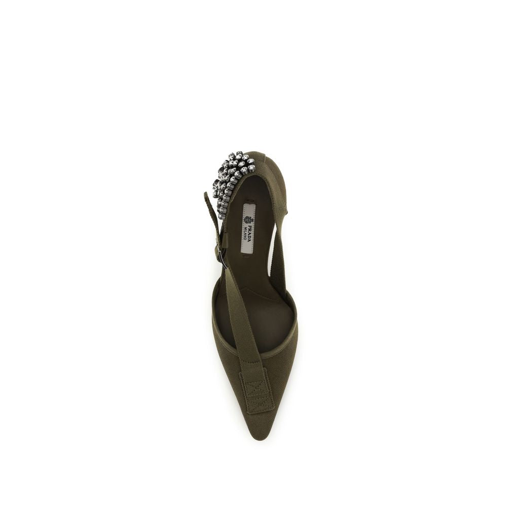 Prada Bicolor Cotton High Heel Pumps - Luxury Boutique Co