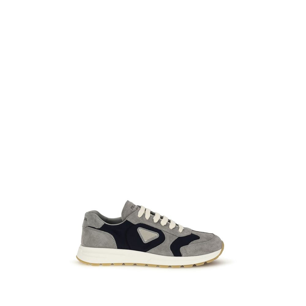 Prada Blue Calf Leather Bos Taurus Athletic Sneakers - Luxury Boutique Co