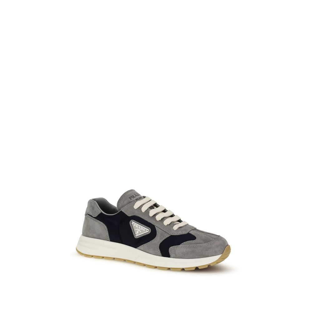 Prada Blue Calf Leather Bos Taurus Athletic Sneakers - Luxury Boutique Co