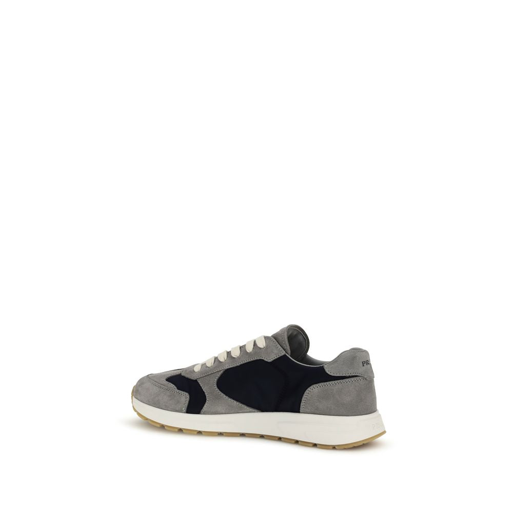 Prada Blue Calf Leather Bos Taurus Athletic Sneakers - Luxury Boutique Co