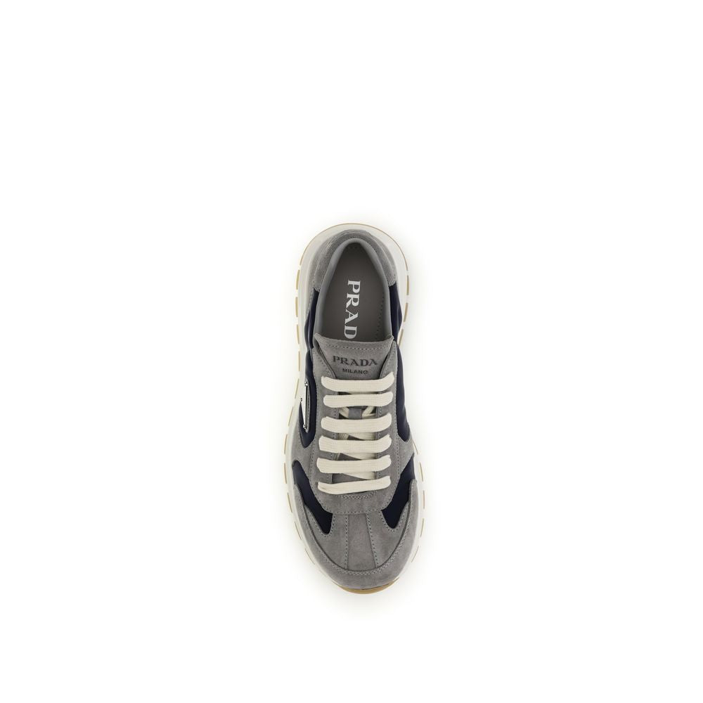 Prada Blue Calf Leather Bos Taurus Athletic Sneakers - Luxury Boutique Co