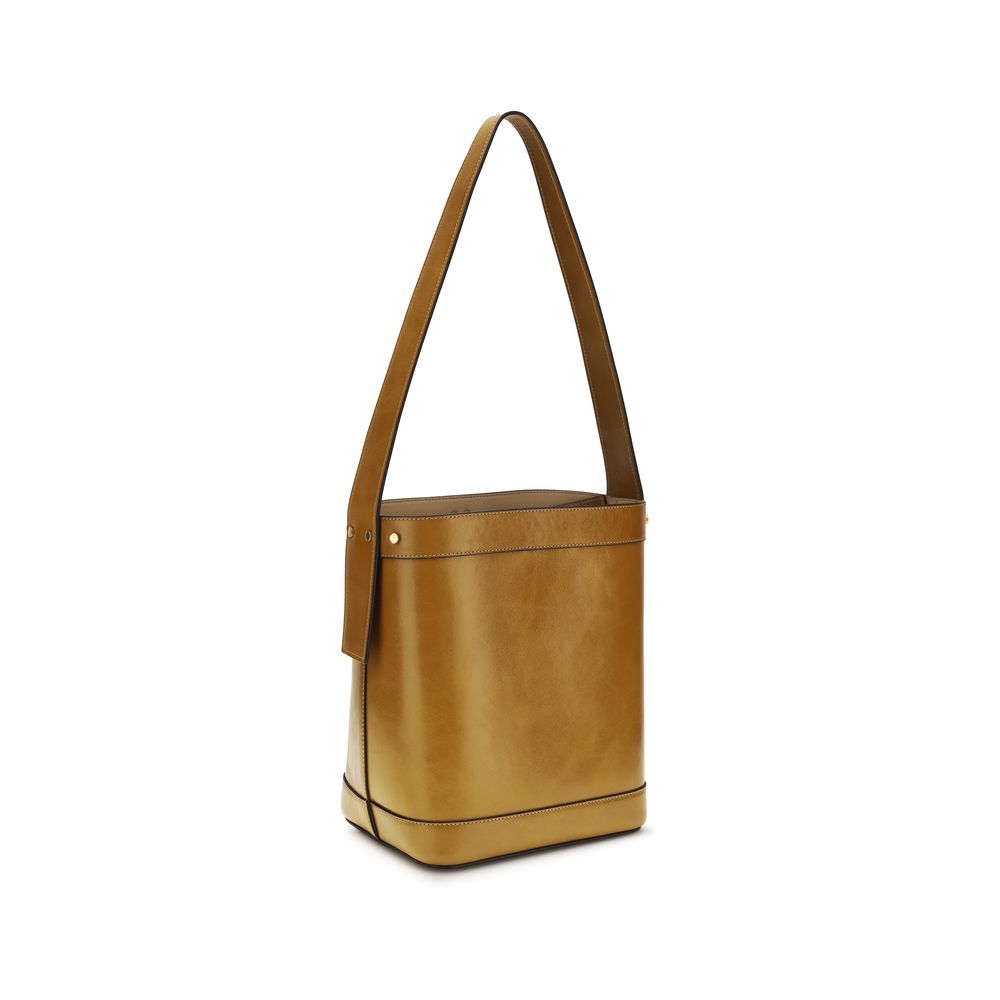 Versace Brown Calf Leather Bos Taurus Backet Bag - Luxury Boutique Co