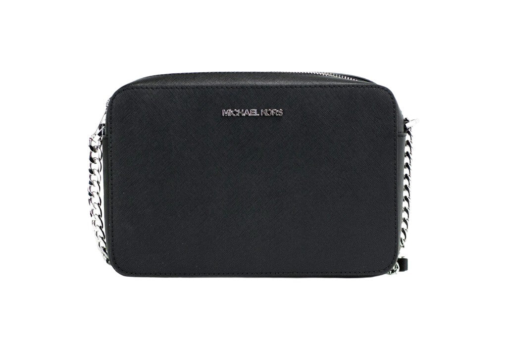 Michael Kors Jet Set Large East West Black Saffiano Leather Crossbody Handbag - Luxury Boutique Co
