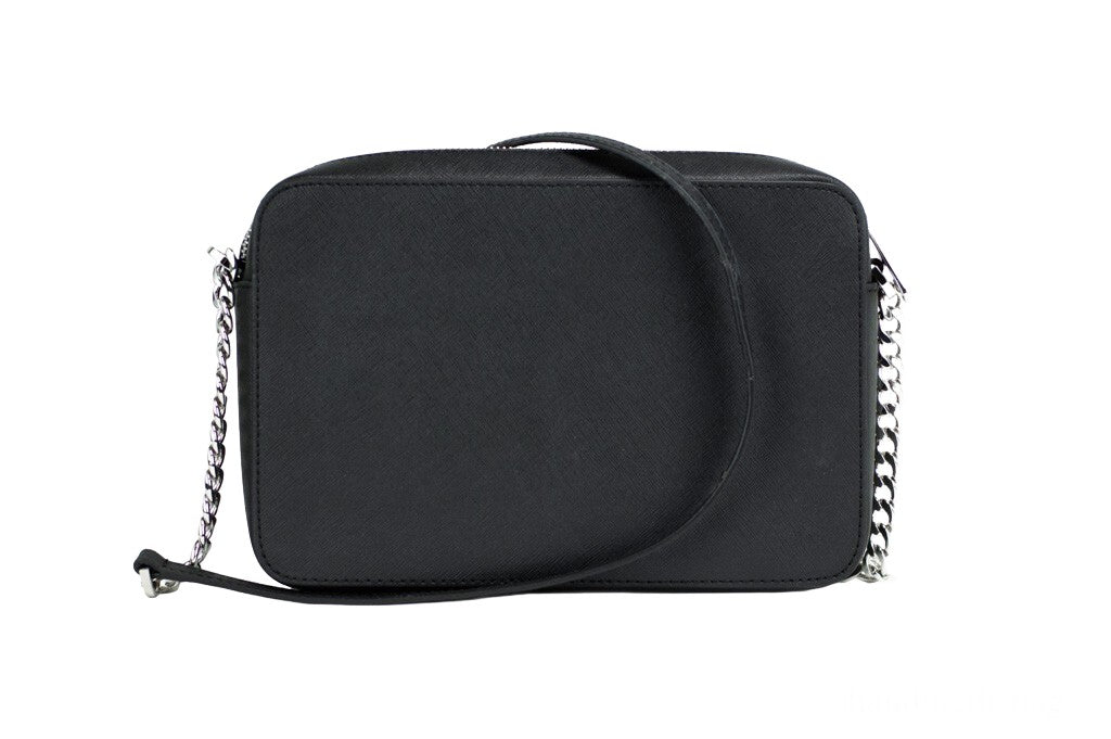 Michael Kors Jet Set Large East West Black Saffiano Leather Crossbody Handbag - Luxury Boutique Co