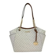 Michael Kors Jet Set Travel Large Logo Tote Vanilla - Luxury Boutique Co