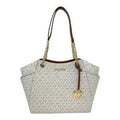 Michael Kors Jet Set Travel Large Logo Tote Vanilla - Luxury Boutique Co