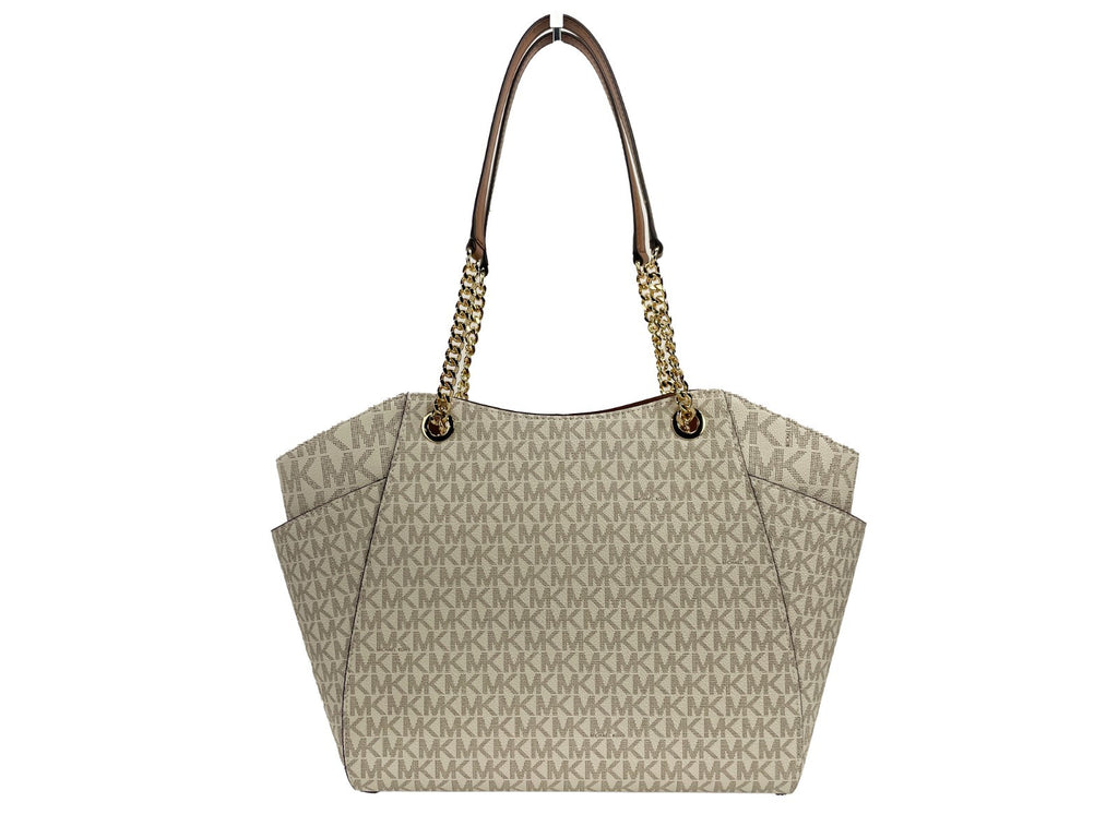 Michael Kors Jet Set Travel Large Logo Tote Vanilla - Luxury Boutique Co