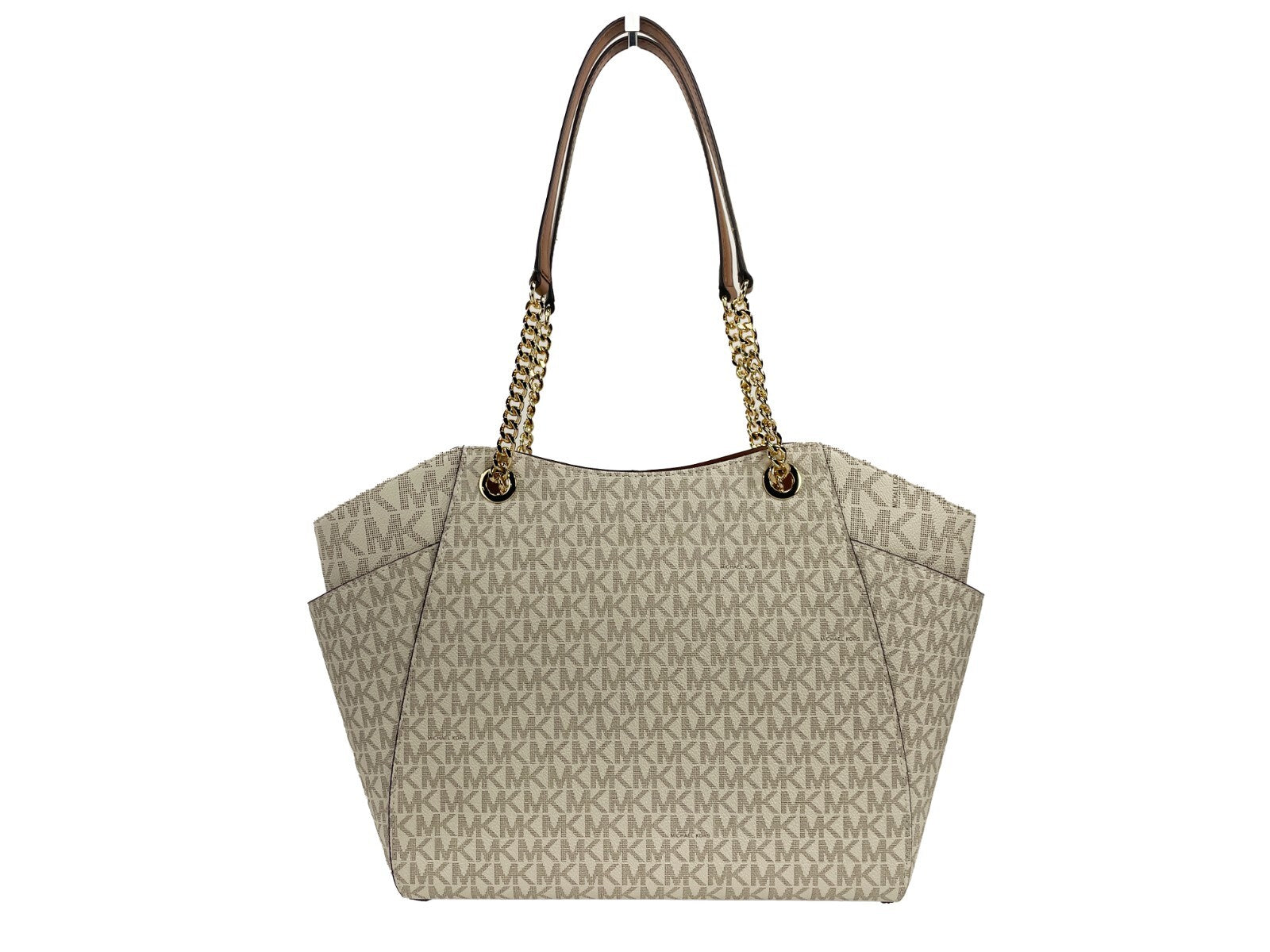 Michael Kors Jet Set Travel Large Logo Tote Vanilla - Luxury Boutique Co