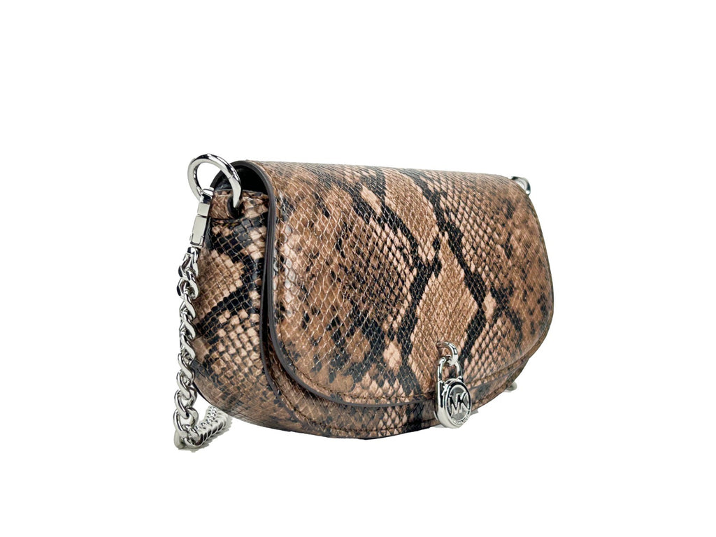 Michael Kors Mila Small Snakeskin Messenger Crossbody Bag - Luxury Boutique Co