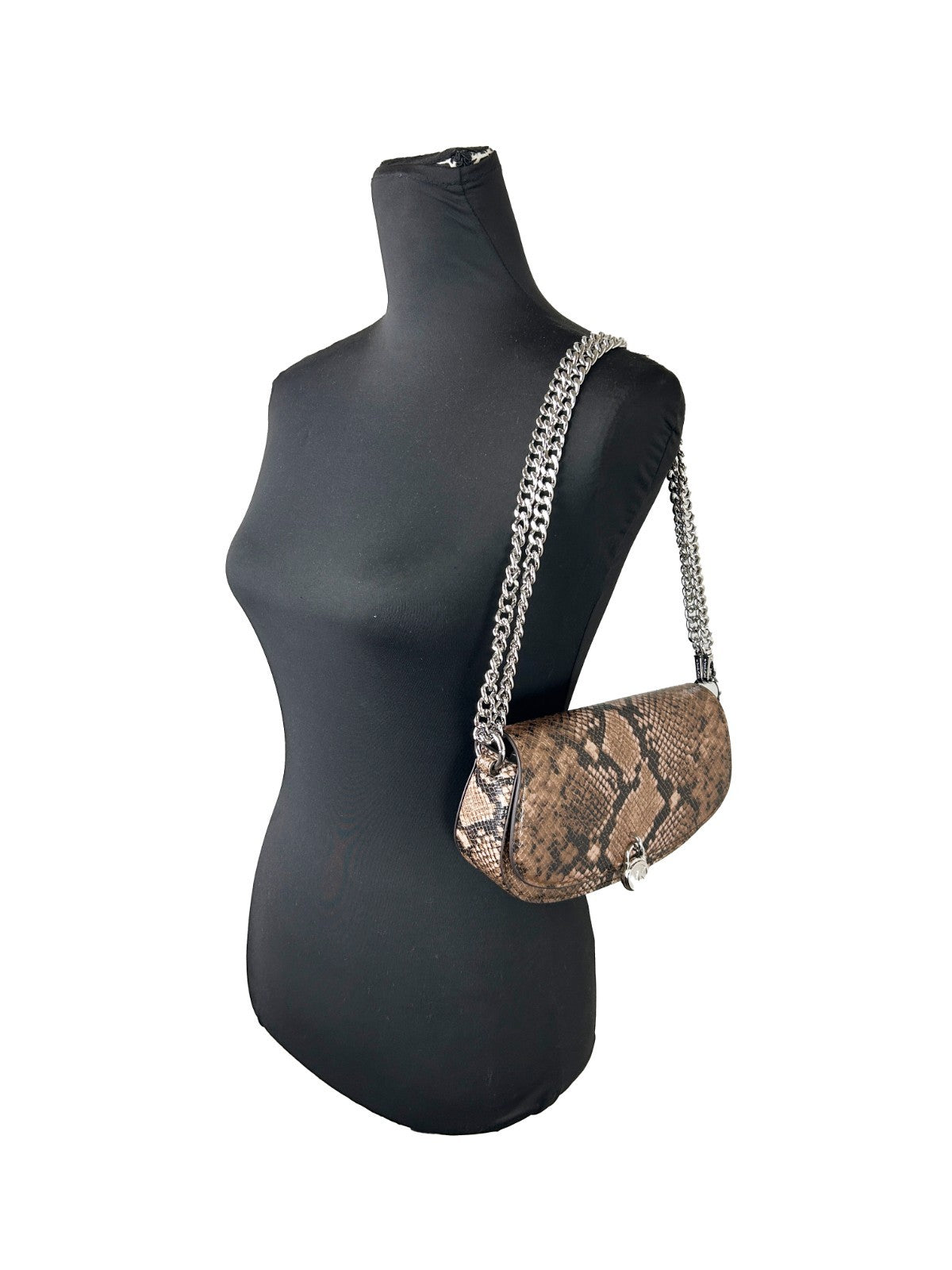 Michael Kors Mila Small Snakeskin Messenger Crossbody Bag - Luxury Boutique Co