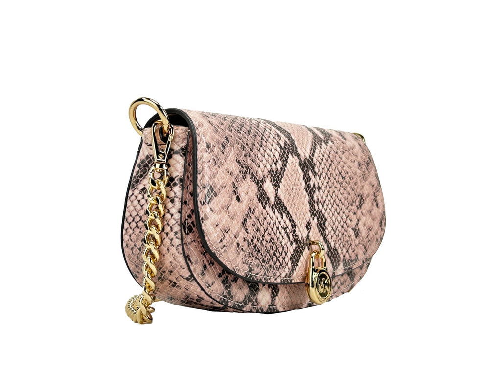 Michael Kors Mila Small Snakeskin Messenger Crossbody Bag - Luxury Boutique Co