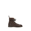 Versace Brown Calf Leather Bos Taurus Lace-Up Boots - Luxury Boutique Co